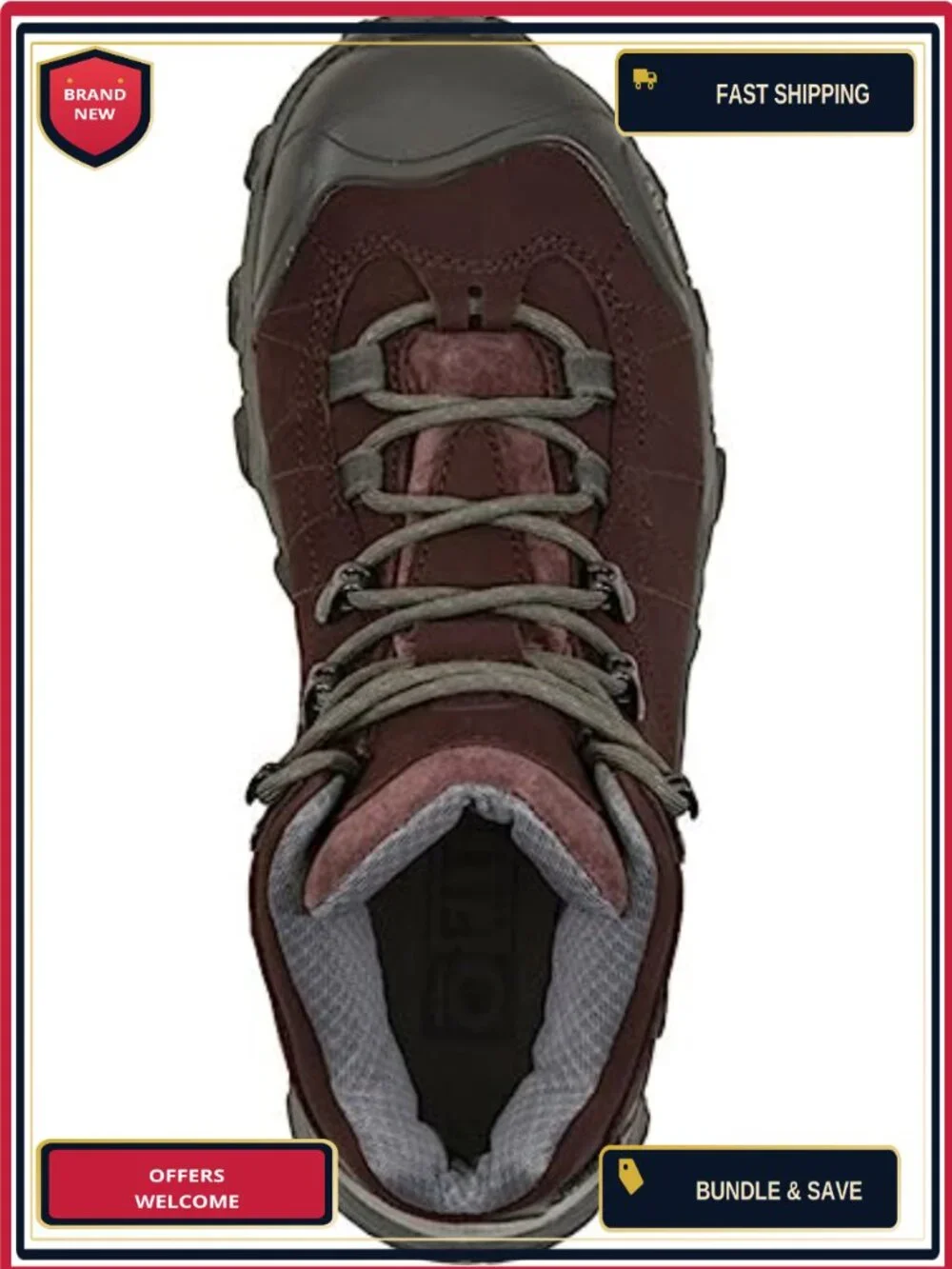 Waterproof Mid Hiking Boots with EVA Insole and Rubber Sole